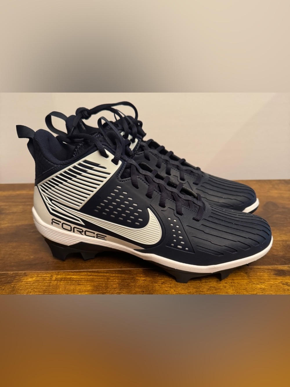Nike Force Savage Pro 3 DA5453-400 Football Cleats Navy White Men's Size 12 NFL